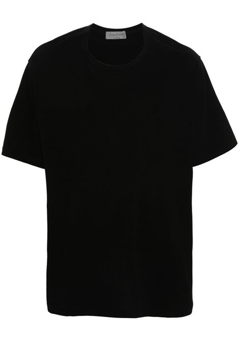 T-shirt girocollo in nero Yohji Yamamoto -  uomo